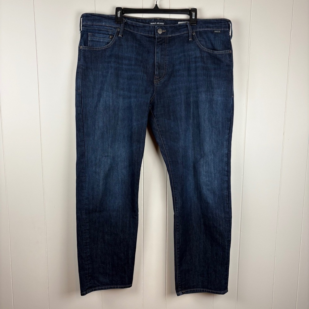 Mavi Matt Relaxed Straight Leg Jeans Mens 40x32 Dark Wash Denim Classic Fit